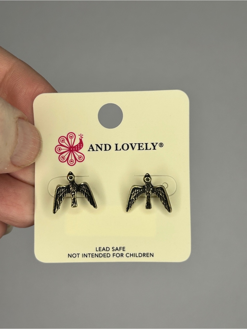 And Lovely Silver Bird Wing Stud Earrings